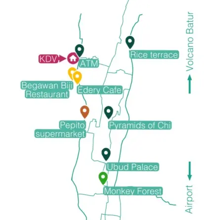 Local area map showing nearby attractions
